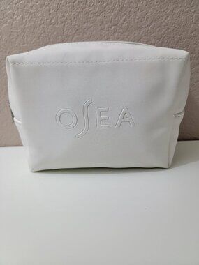 OSEA White Cosmetic Makeup Bag Zipper Pouch